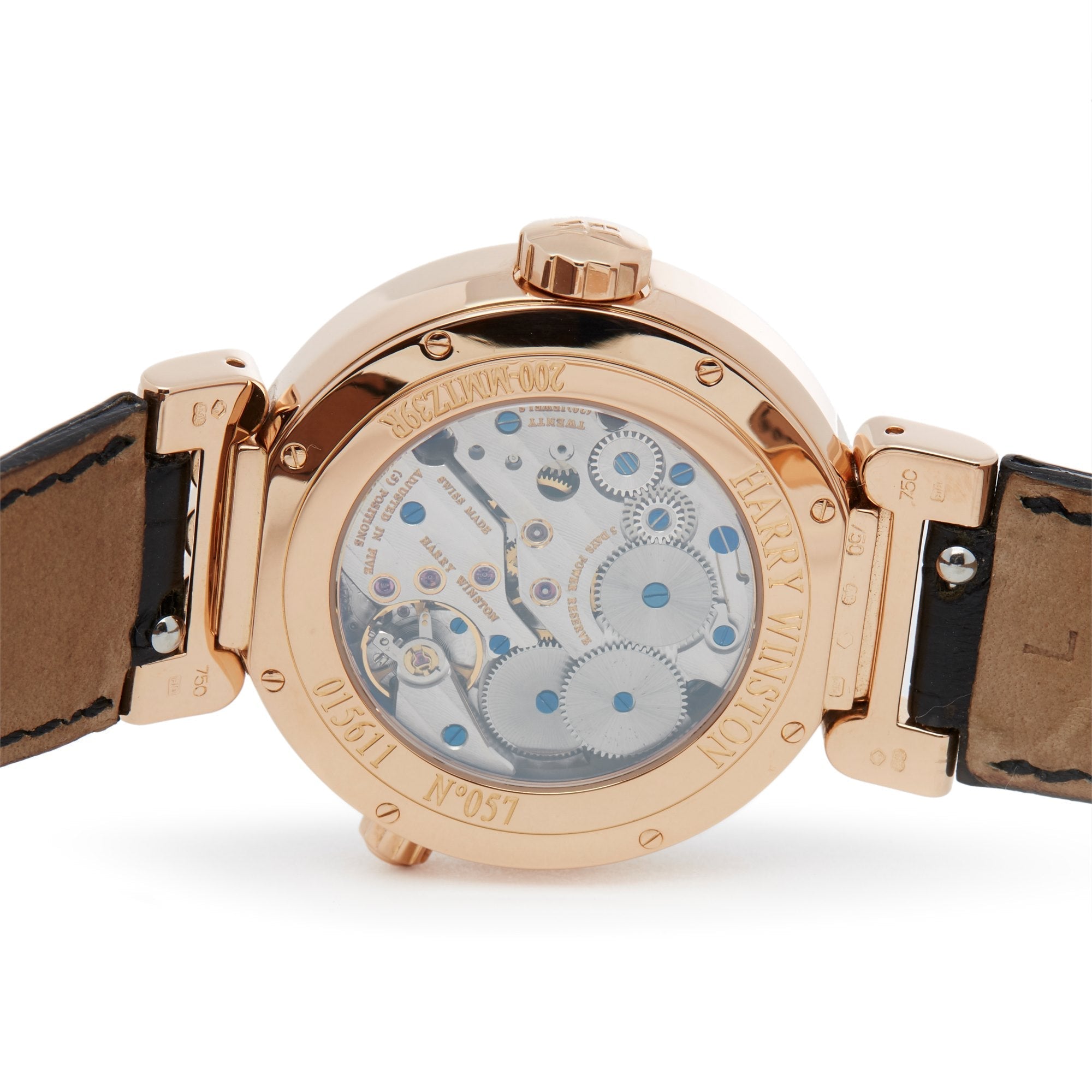 Harry Winston Premier Excenter Time Zone 18K Rose Gold Mens Watch