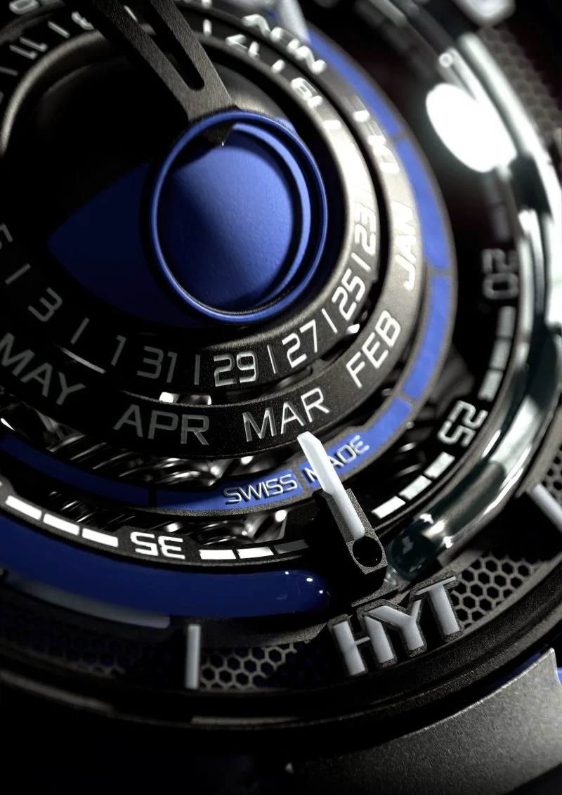 HYT Moon runner Supernova Blue Titanium Men's Watch