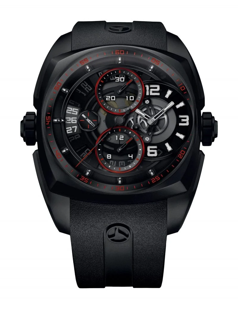 Cyrus Klepcys Chrono Skeleton Black DLC Steel Men's Watch - Premium Luxury Product