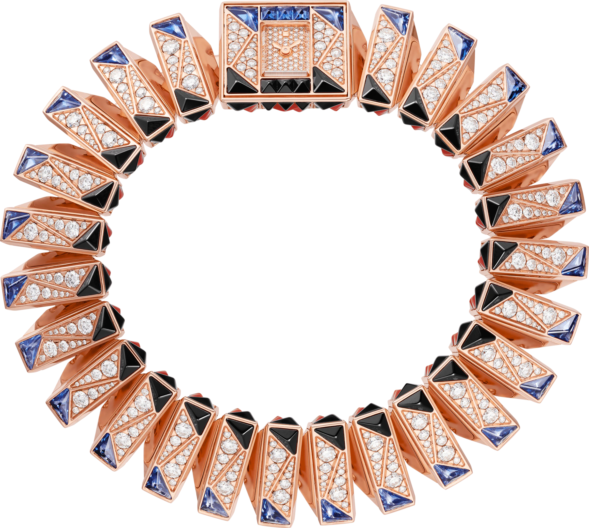 Cartier Libre Rose Gold & Diamonds & Sapphires & Coral & Chrysoprases & Spinels Lady's Watch - Premium Luxury Product