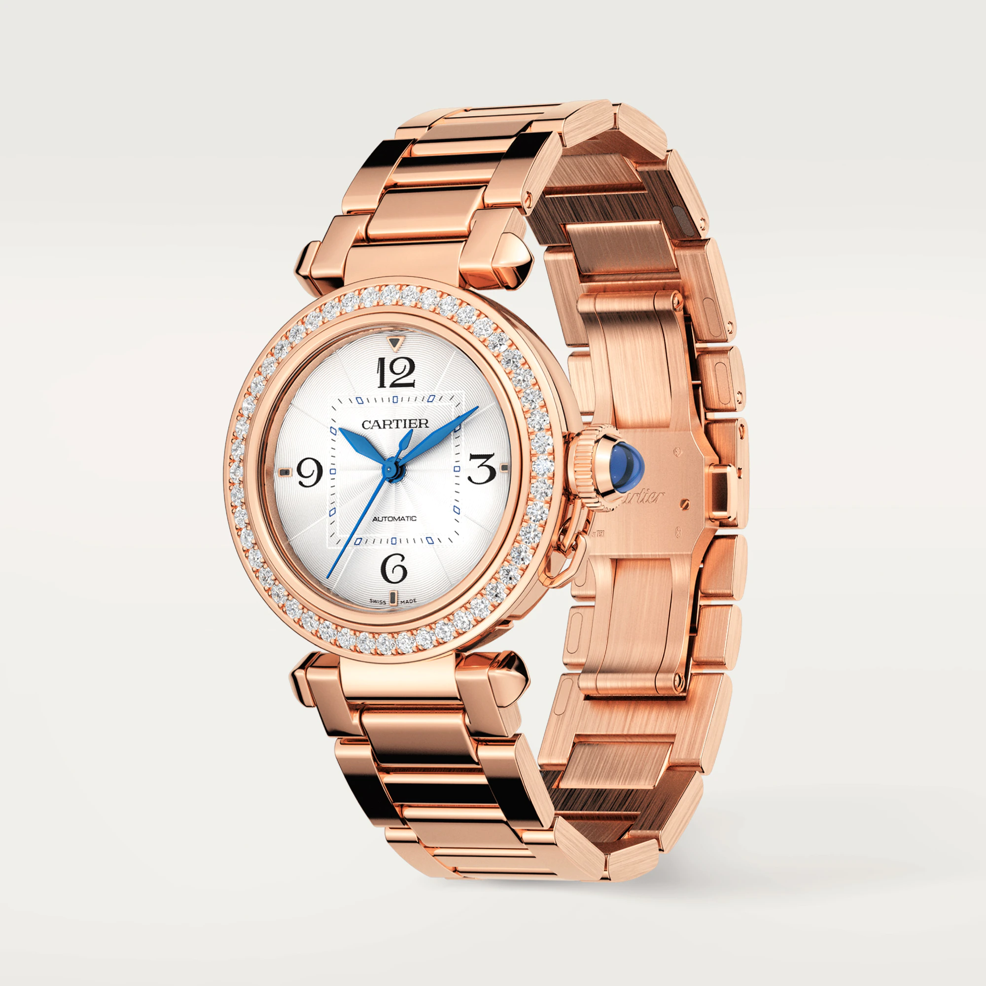 Cartier Pasha de Cartier 35mm 18K Rose Gold & Diamonds Lady's Watch - Premium Luxury Product