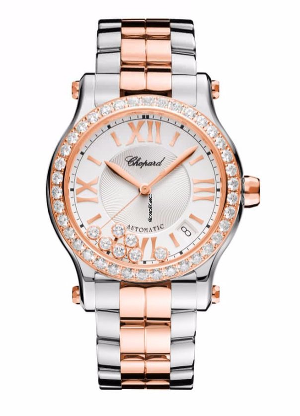 Chopard Happy Sport 18K Rose Gold, Stainless Steel &amp; Diamonds Ladies Watch - Premium Luxury Product
