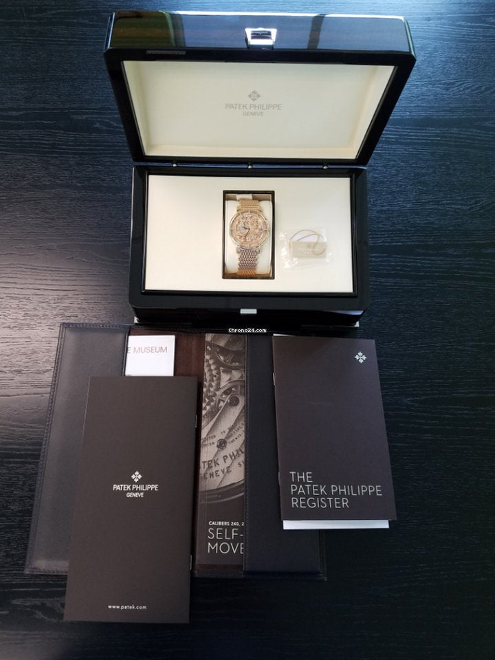 Patek Philippe Complications Skeletonized Ultra Thin 39mm Rose Gold Men's Watch with Bracelet