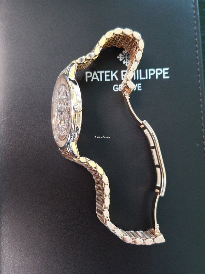 Patek Philippe Complications Skeletonized Ultra Thin 39mm Rose Gold Men's Watch with Bracelet