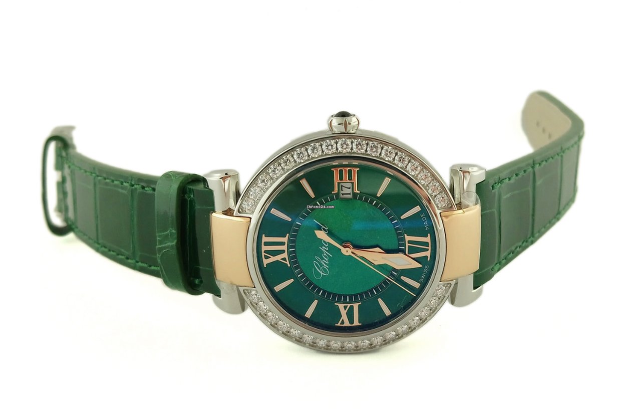 Chopard Imperiale 18K Rose Gold, Stainless Steel, Green Tourmalines & Diamonds Ladies Watch