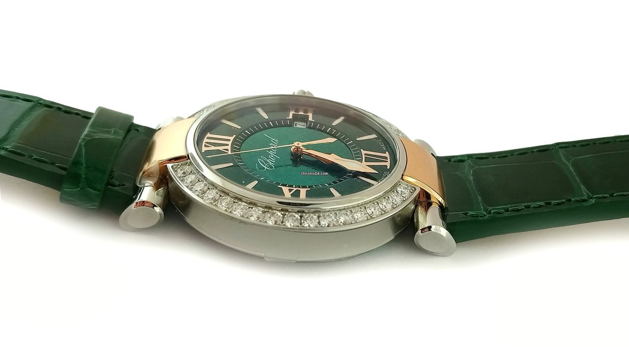 Chopard Imperiale 18K Rose Gold, Stainless Steel, Green Tourmalines & Diamonds Ladies Watch