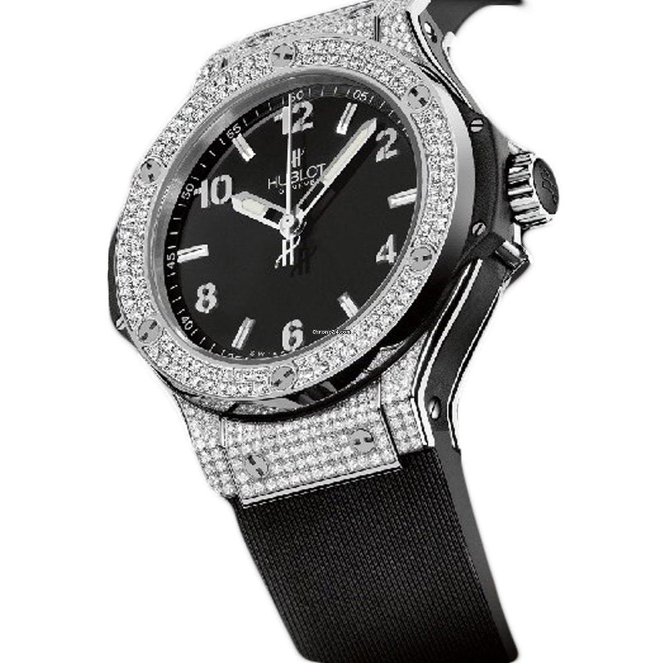 Hublot  Big Bang 38mm Stainless Steel Diamonds Ladies Watch - Premium Luxury Product