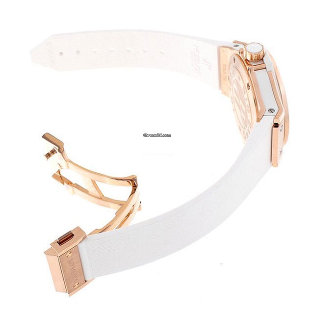 Hublot Big Bang 18K Rose Gold Rubber Diamonds Ladies Watch