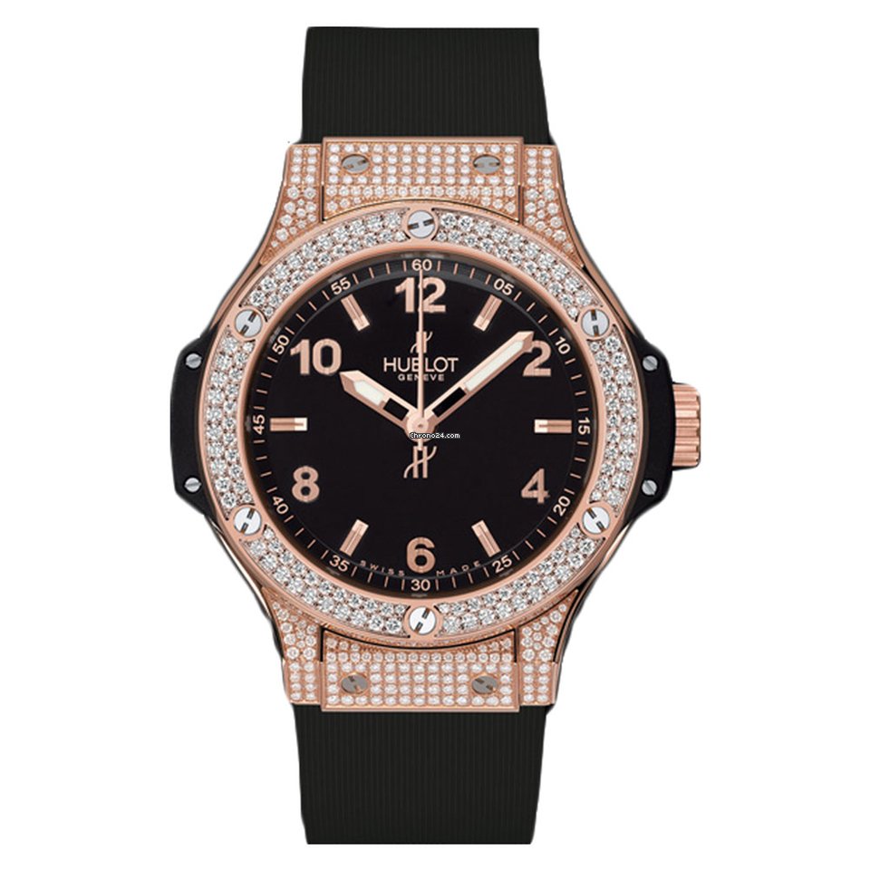 Hublot  Big Bang 38mm 18K Rose Gold Black Rubber Ladies Watch - Premium Luxury Product