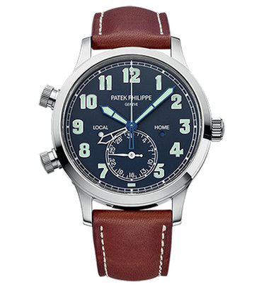 Patek Philippe Complications Calatrava Pilot Travel Time White Gold Men's Watch