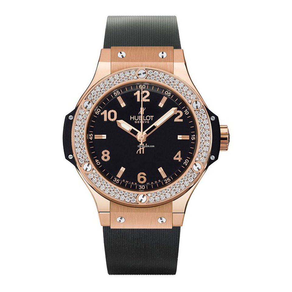 Hublot Big Bang 18K Rose Gold  Black Rubber Ladies  Watch - Premium Luxury Product