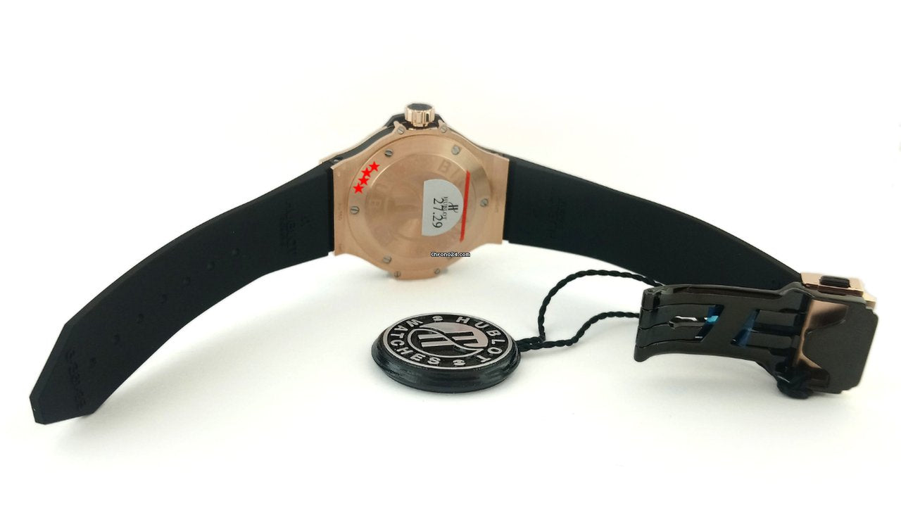 Hublot Big Bang 18K Rose Gold  Black Rubber Ladies  Watch