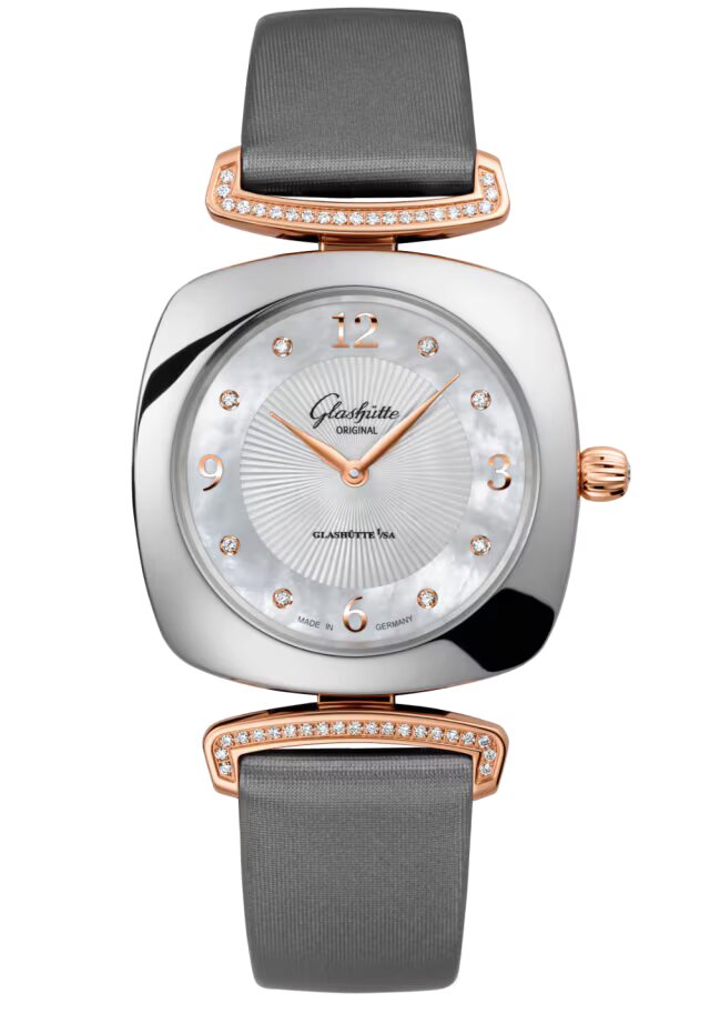 Glashutte Original Lady Collection Pavonia Stainless steel & Red Gold & Diamonds Lady's Watch - Premium Luxury Product