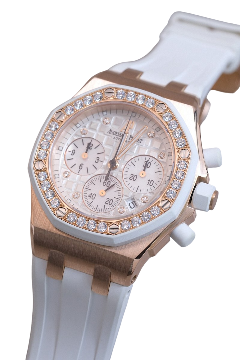Audemars Piguet Royal Oak Offshore Chronograph 18K Rose Gold & Diamonds Ladies Watch