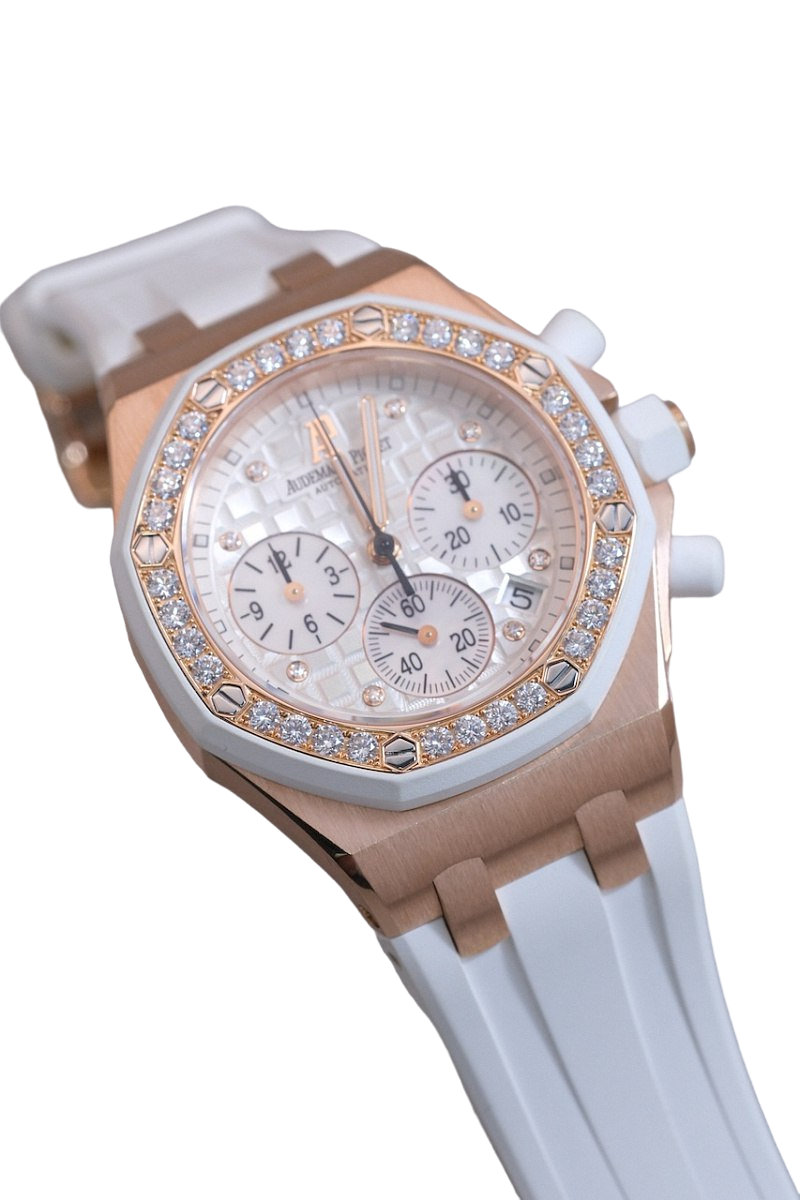 Audemars Piguet Royal Oak Offshore Chronograph 18K Rose Gold & Diamonds Ladies Watch