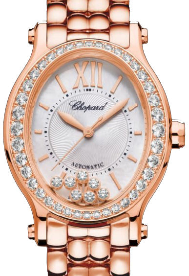 Chopard Happy Sport Oval Ethical Rose Gold  & Diamonds Ladies Watch - Premium Luxury Product