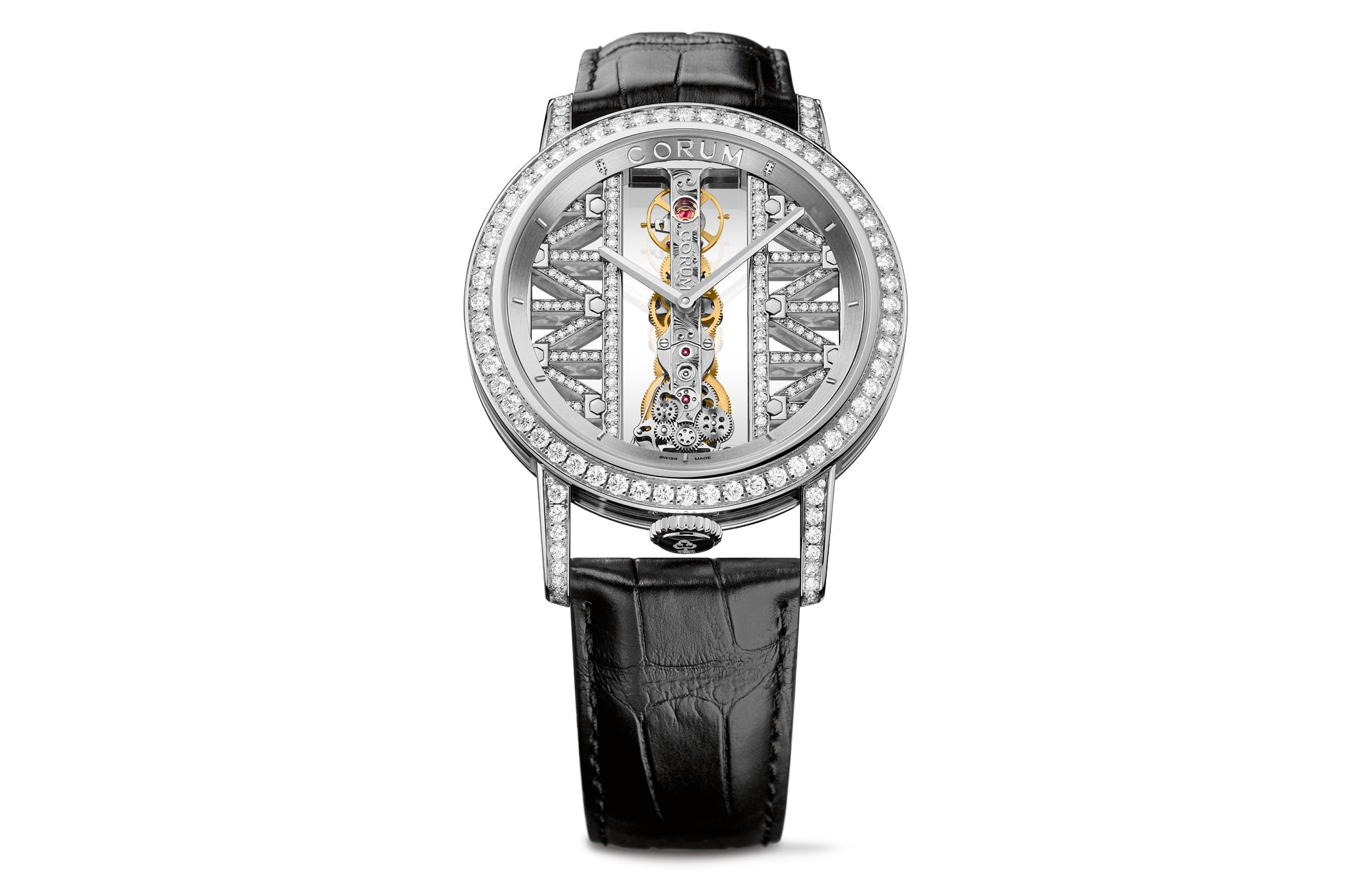 Corum Golden Bridge 18K White Gold & Diamonds Watch - Premium Luxury Product