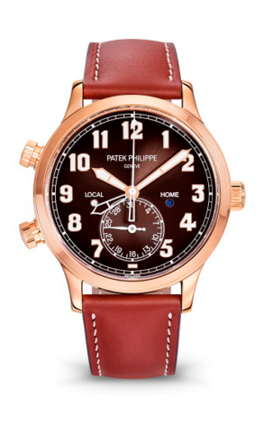 Patek Philippe Complications Calatrava Pilot Travel Time 18K Rose Gold Men's Watch
