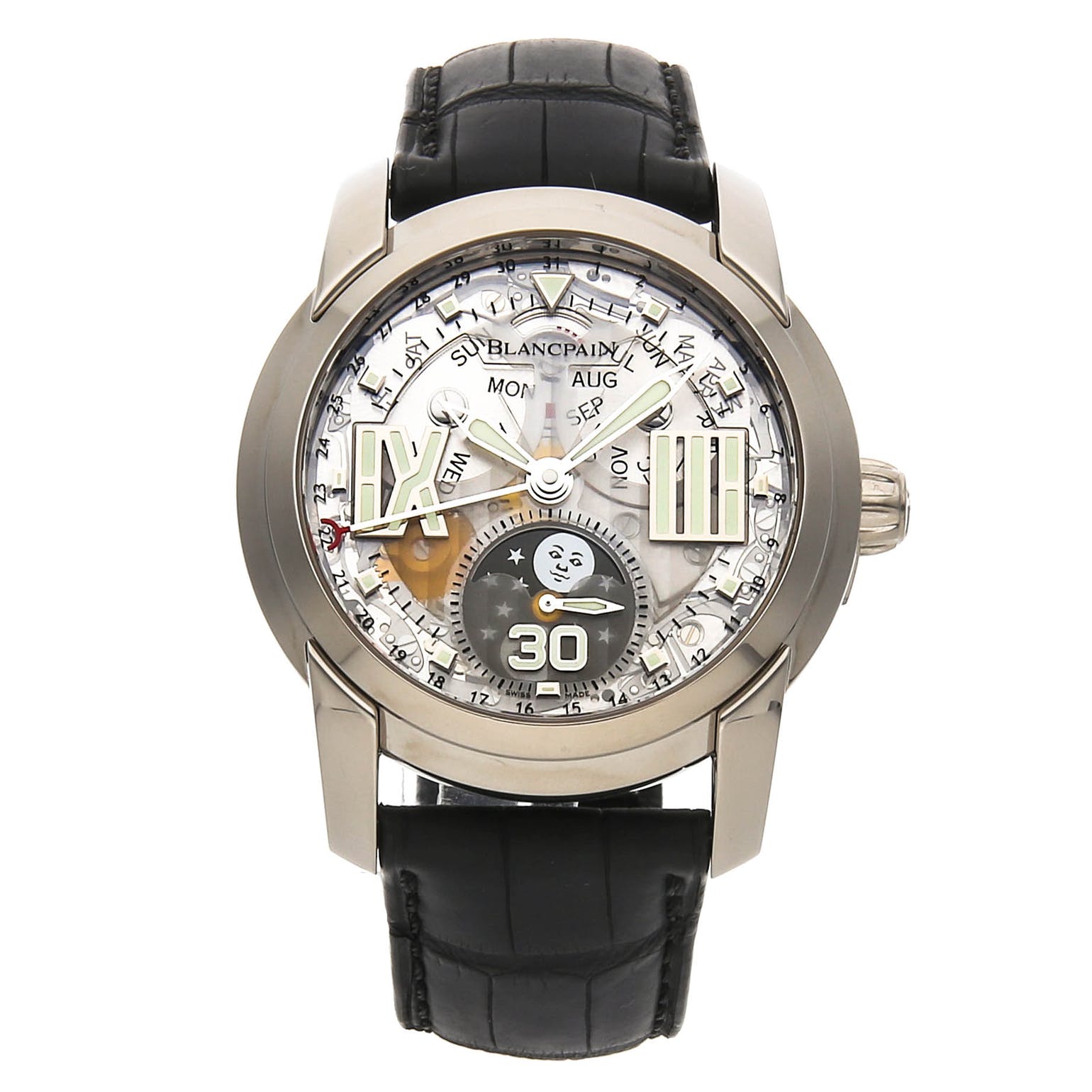 Blancpain L-Evolution Quantieme Complet 8 Jours 18k White Gold Watch - Premium Luxury Product