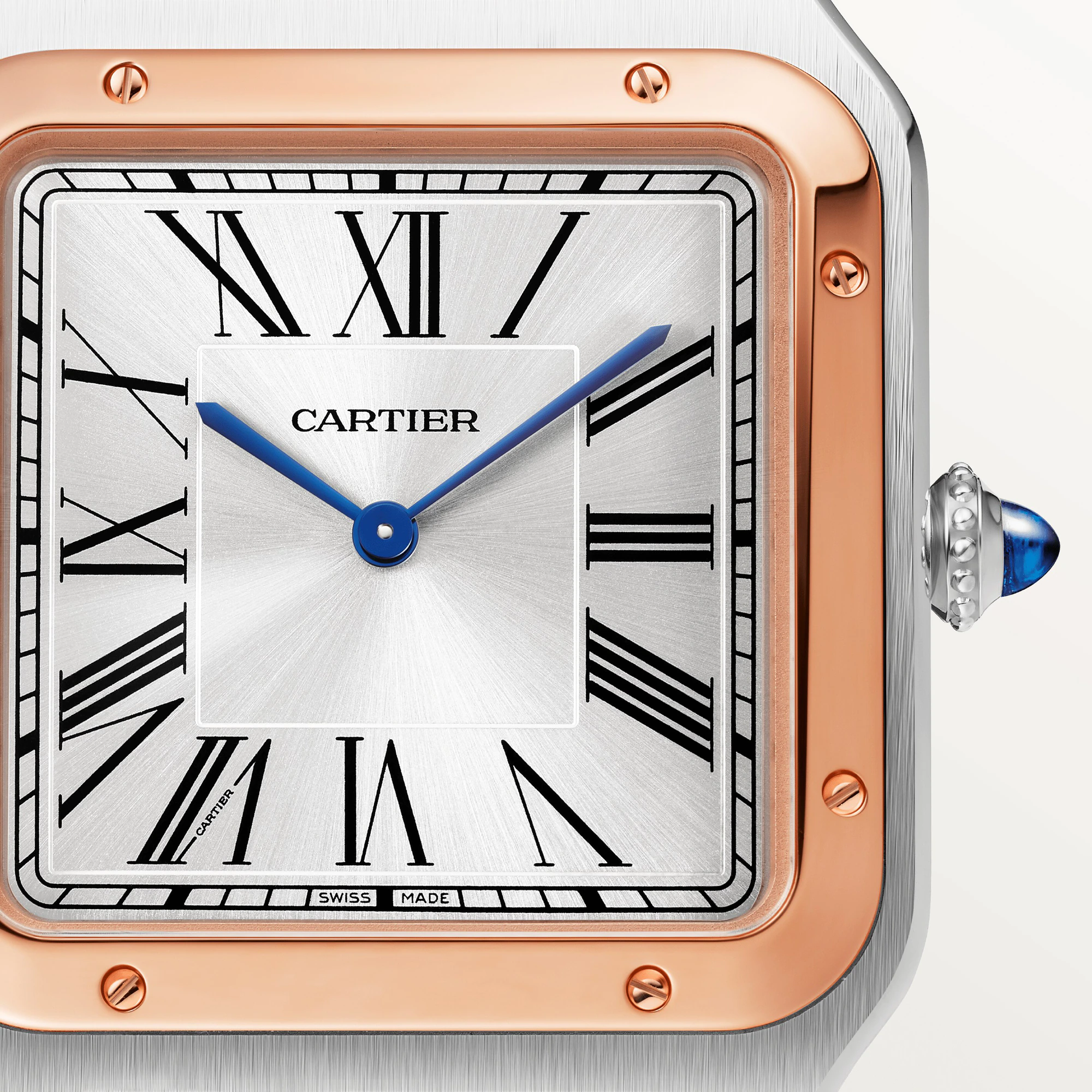 Cartier Santos Stainless Steel & 18K Rose Gold Men's Watch