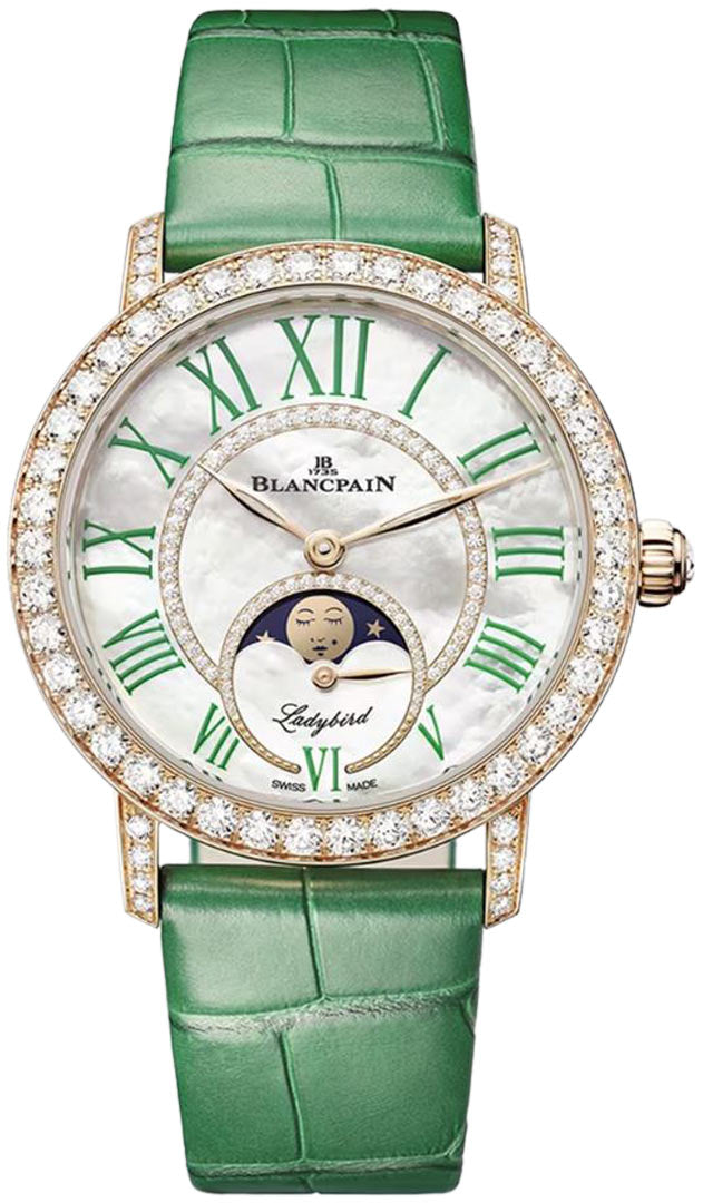 Blancpain Ladybird Colors Phases de Lune 18K Red Gold & Diamonds Lady's Watch - Premium Luxury Product