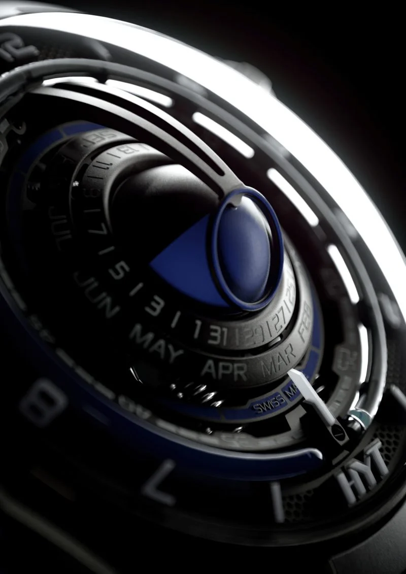 HYT Moon runner Supernova Blue Titanium Men's Watch - Premium Luxury Product