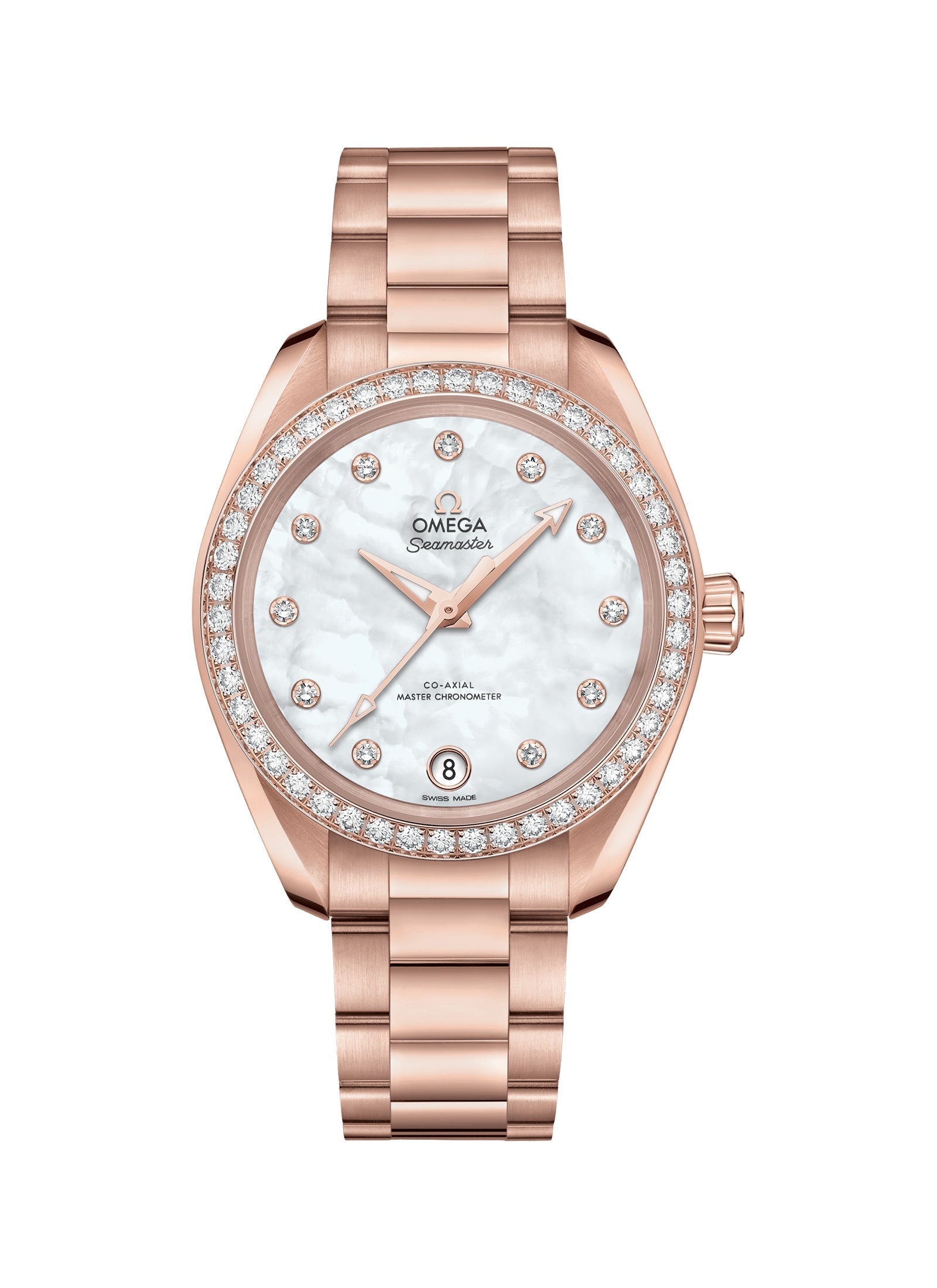 Omega Seamaster Aqua Terra Chronometer 18K Sedna™ gold &amp; Diamonds Lady's Watch - Premium Luxury Product