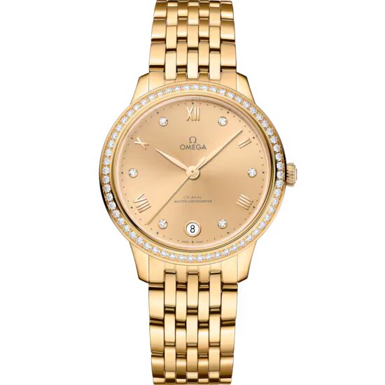 Omega De ville Prestige 18K Yellow Gold & Diamonds Lady's Watch - Premium Luxury Product