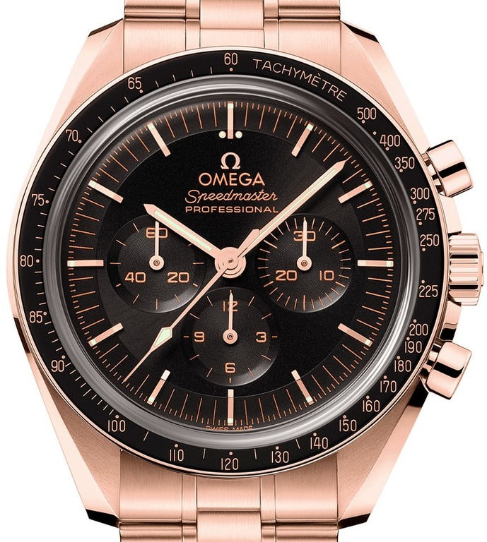 Omega Speedmaster Moonwatch Professional Chronograph 18K Sedna™ Gold & Ceramic Men's Watch