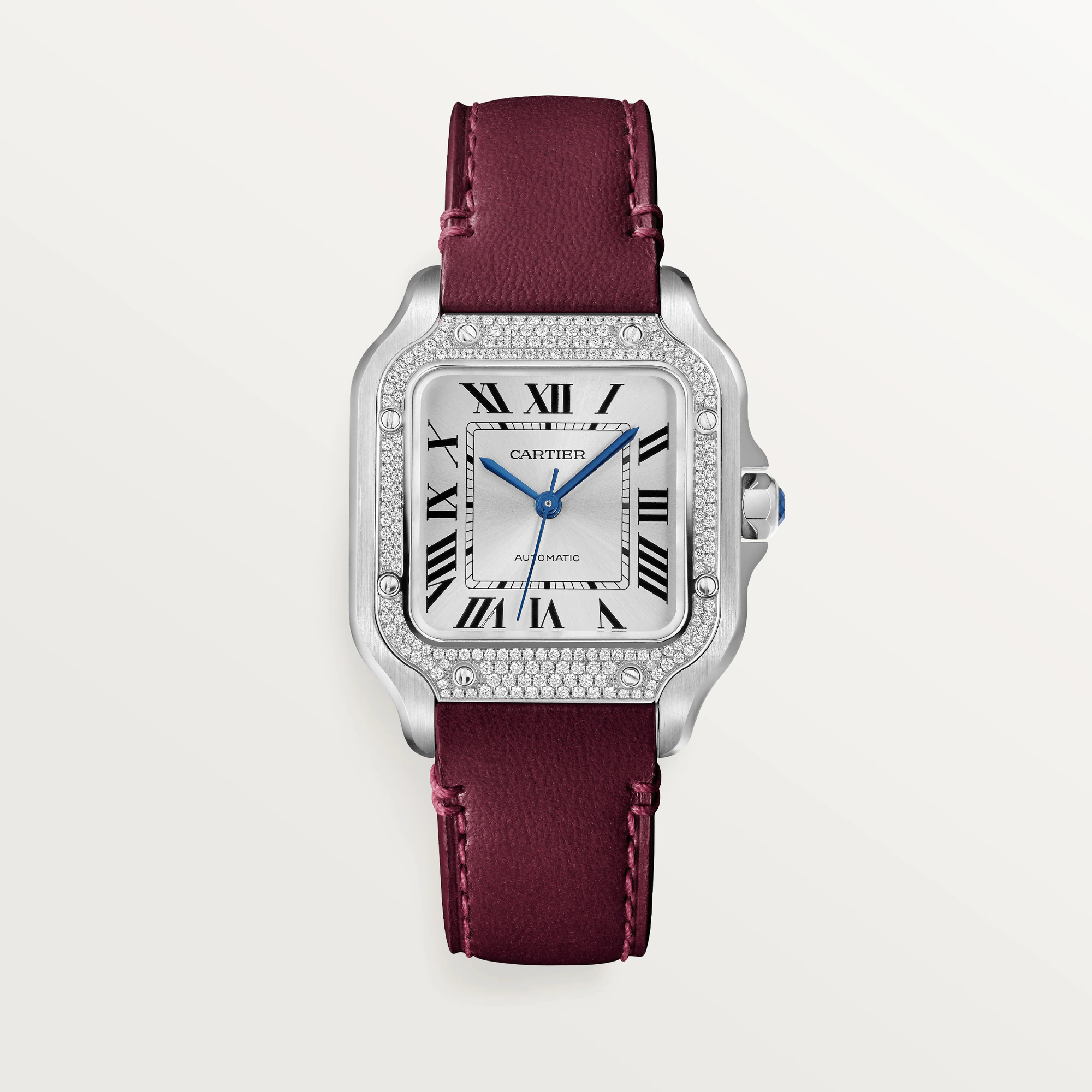 Cartier Santos Stainless Steel & Diamonds Unisex Watch