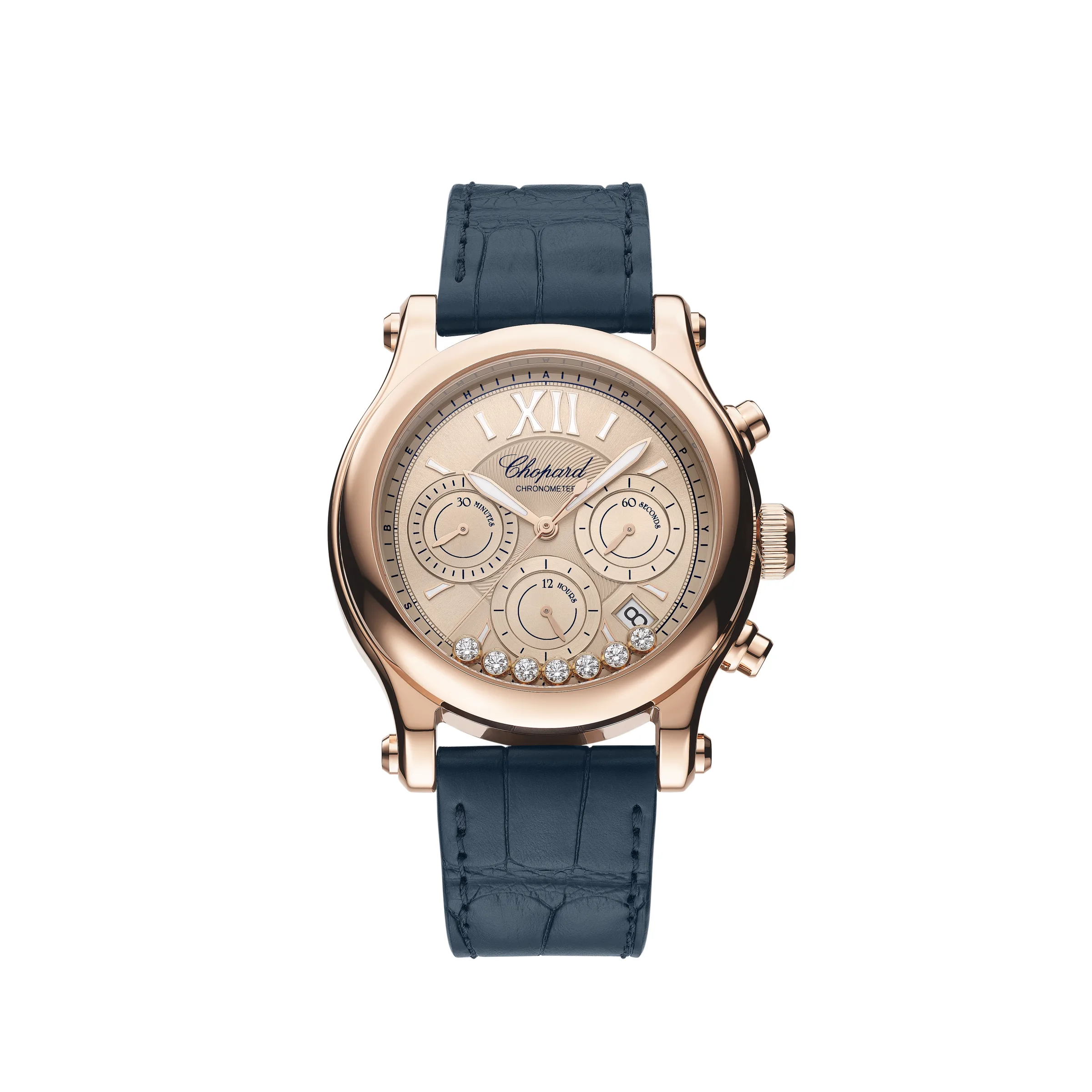 Chopard Happy Sport Chono Ethical Rose Gold & Diamonds Ladies Watch - Premium Luxury Product