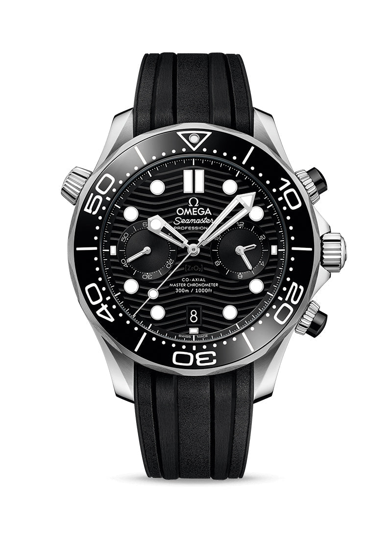 Omega Seamaster Diver Chronograph Stainless steel & Black Ceramic Men's Watch - Premium Luxury Product
