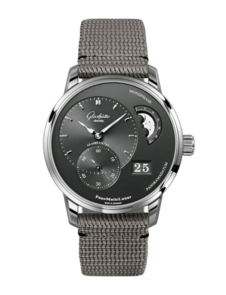 Glashutte Original Pano Matic Lunar Stainless steel Men's Watch - Premium Luxury Product