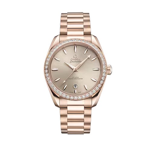 Omega Seamaster Aqua Terra 18K Sedna™ gold & Diamonds Unisex Watch - Premium Luxury Product