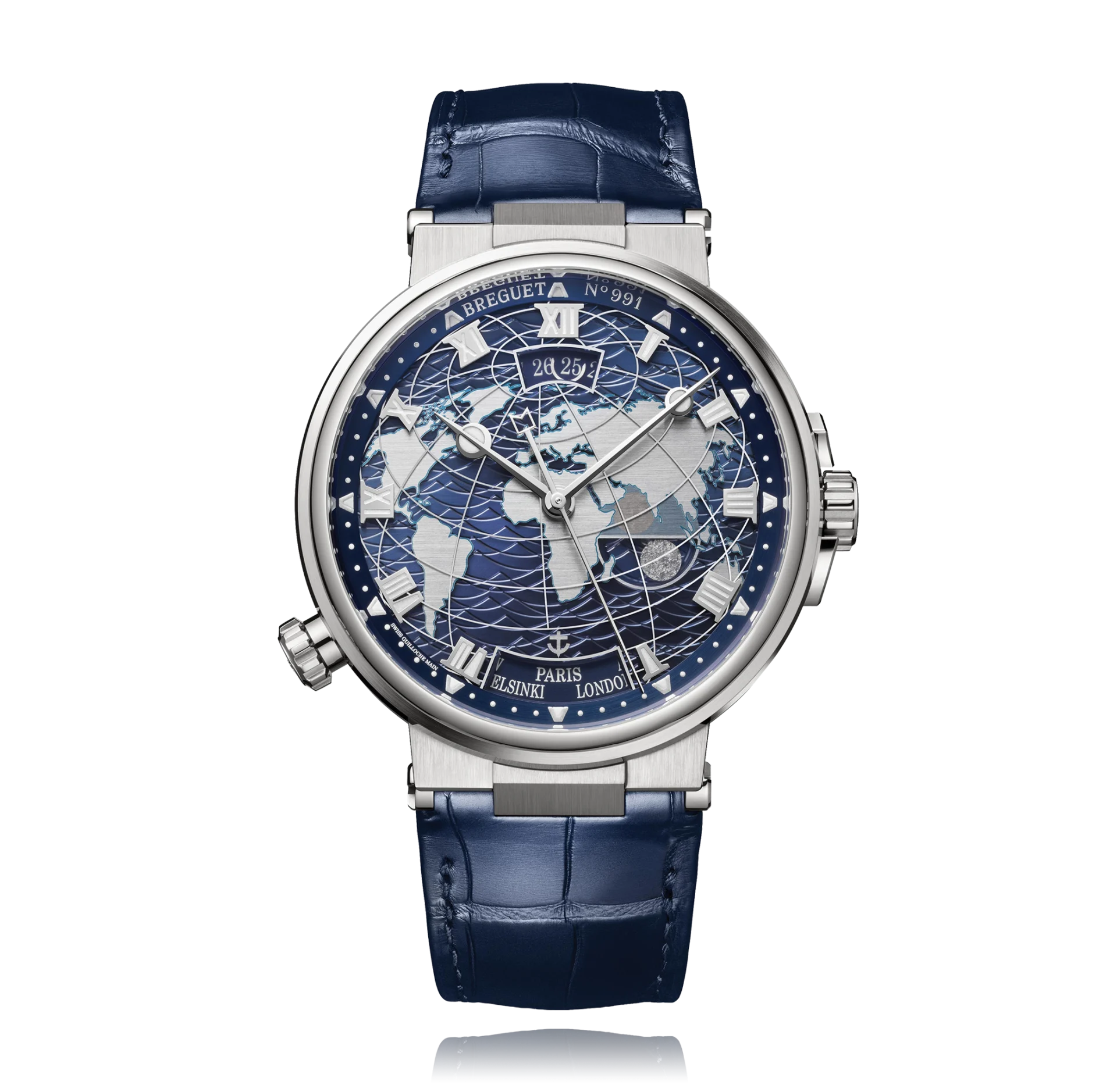 Breguet Marine Hora Mundi 18K White Gold Men's Watch - Premium Luxury Product
