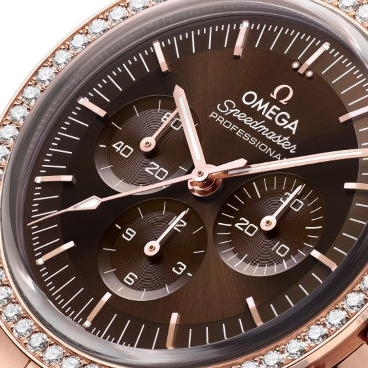 Omega Speedmaster Moonwatch Professional Chronograph 18K Sedna™ Gold & Diamonds Men's Watch - Premium Luxury Product