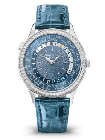 Patek Philippe Complications World Time 36 mm 18K White Gold & Diamonds Unisex Watch