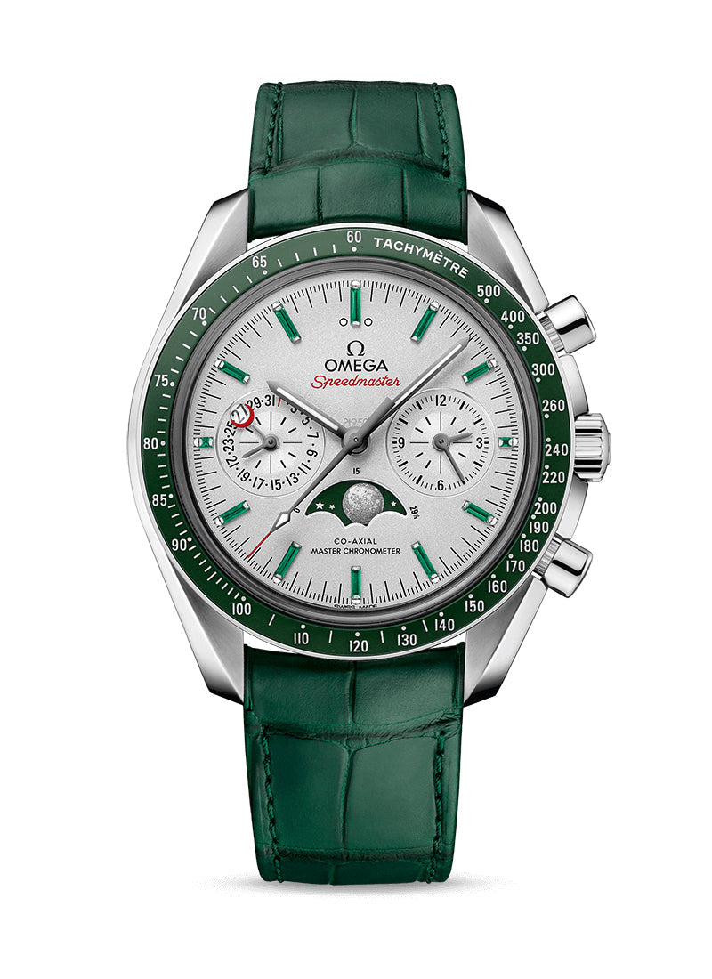 Omega Speedmaster Two Counters MoonPhase Platinum & Ceramic Men's Watch - Premium Luxury Product