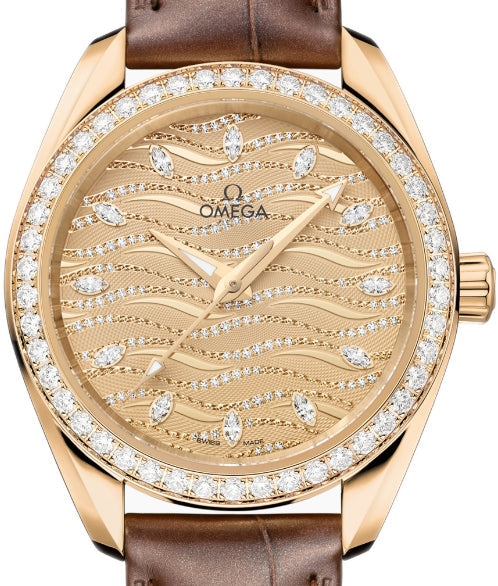 Omega Seamaster Aqua Terra 18K Moonshine™ gold & Diamonds Lady's Watch