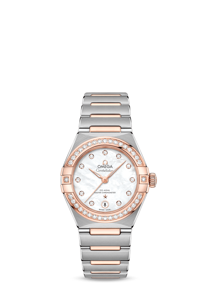 Omega Constellation Co-Axial Master Chronometer Stainless steel & Sedna™ Gold & Diamond Lady’s Watch - Premium Luxury Product