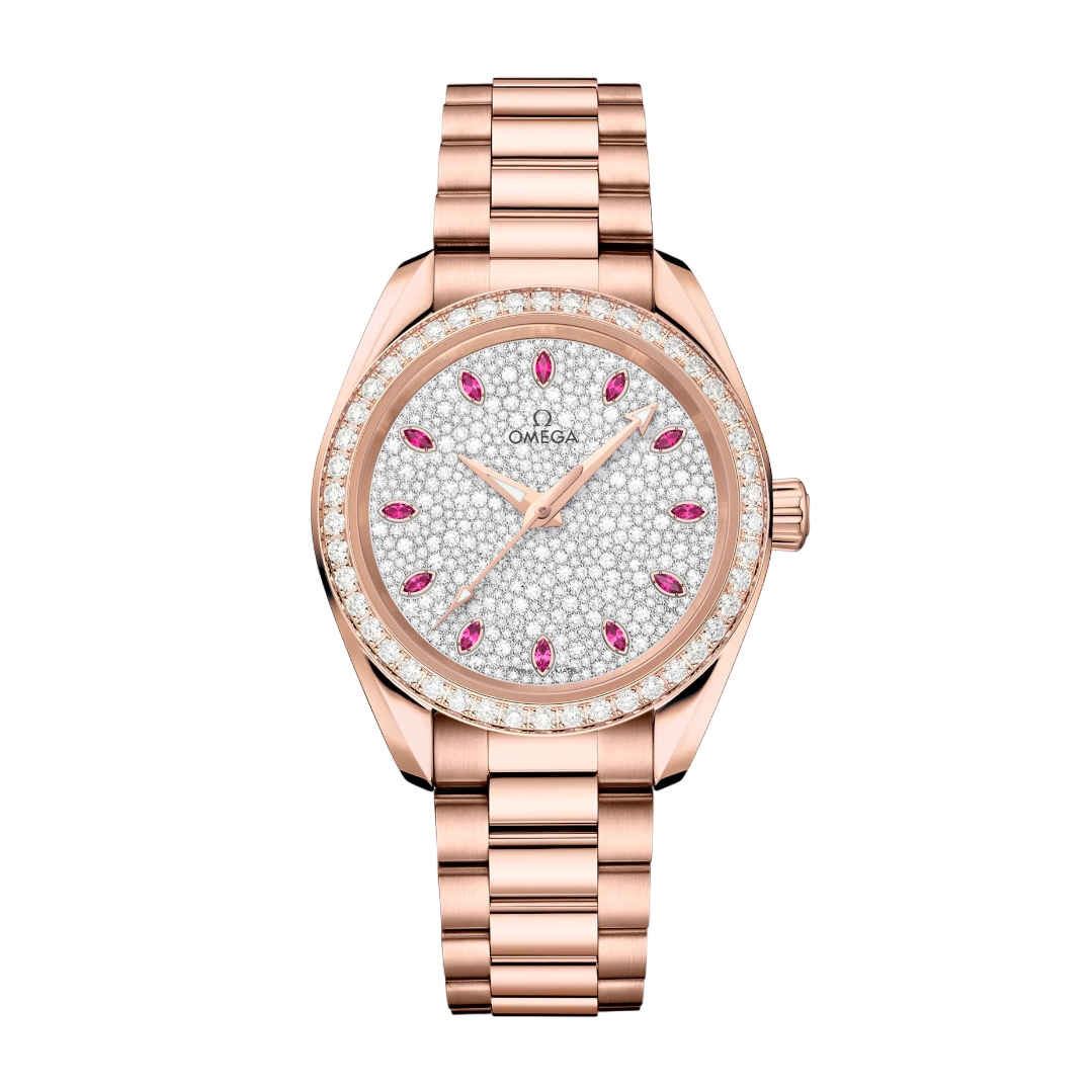 Omega Seamaster Aqua Terra Chronometer 18K Sedna™ gold & Diamonds Lady's Watch - Premium Luxury Product