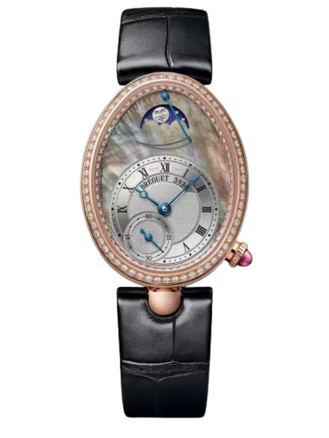 Breguet Reine De Naples Moon Phase 18K Rose Gold & Diamonds Ladies Watch - Premium Luxury Product