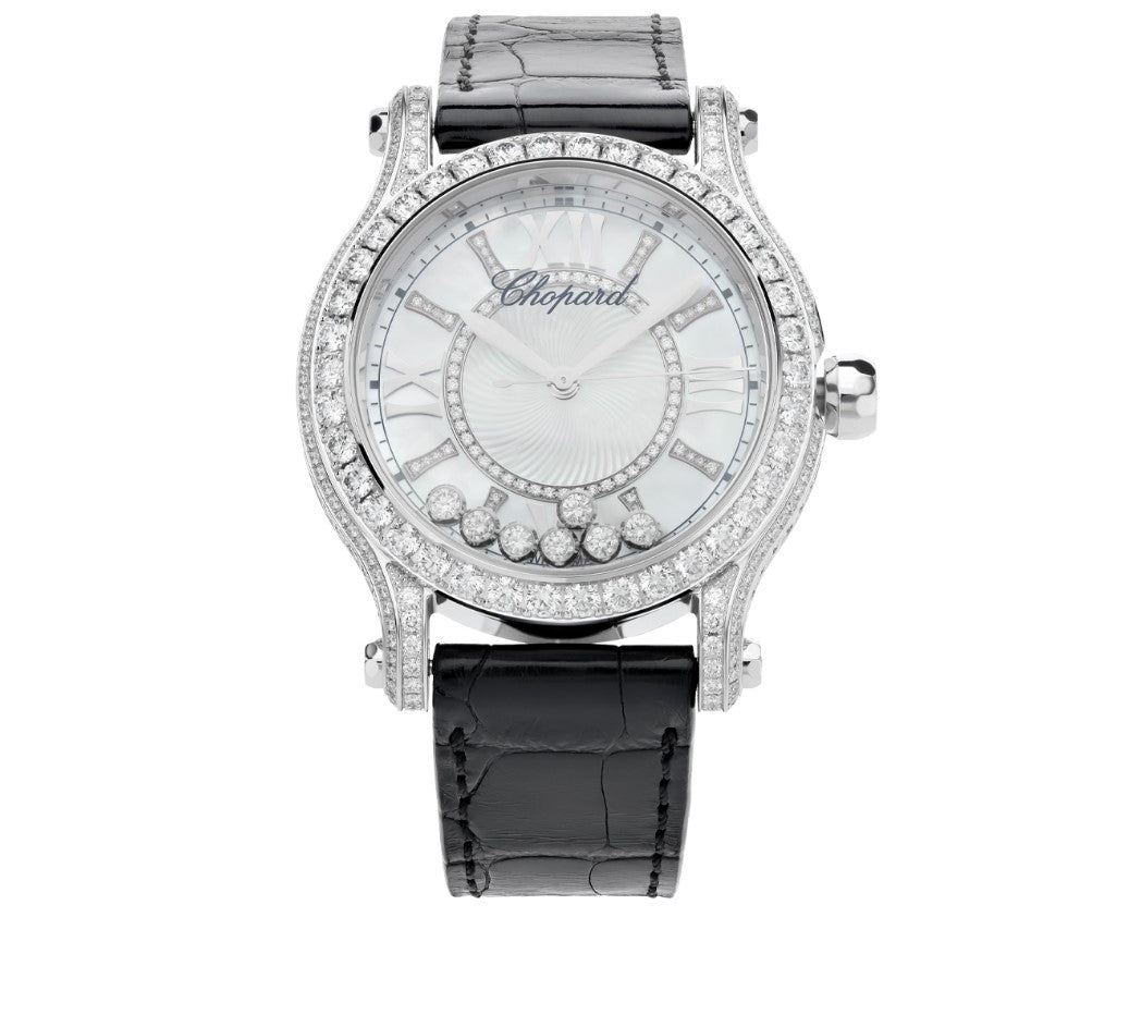 Chopard Happy Sport Ethical 18K White Gold & Diamonds Ladies Watch - Premium Luxury Product