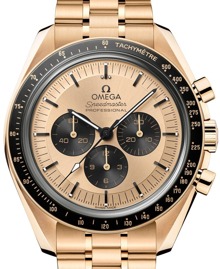 Omega Speedmaster Moonwatch Professional Chronograph 18K Moonshine™ Gold & Ceramic Men's Watch