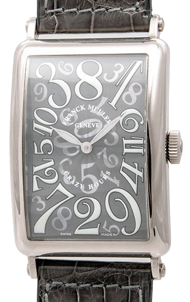 Franck Muller Long Island Crazy Hours 18K White Gold Men`s Watch - Premium Luxury Product