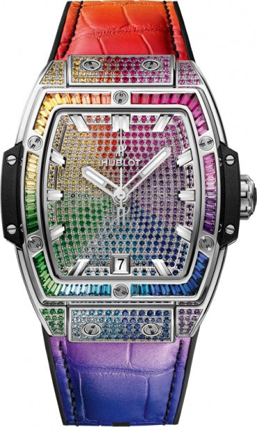 Hublot Spirit of Big Bang Titanium & 18K White Gold & Colored Gemstones Lady's Watch - Premium Luxury Product