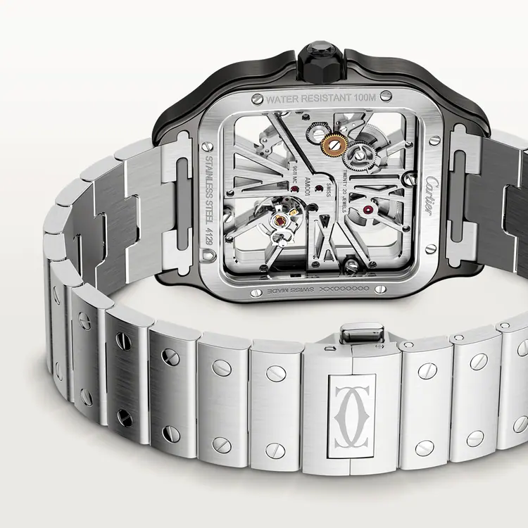 Cartier Santos Stainless Steel Skeleton Men's Watch