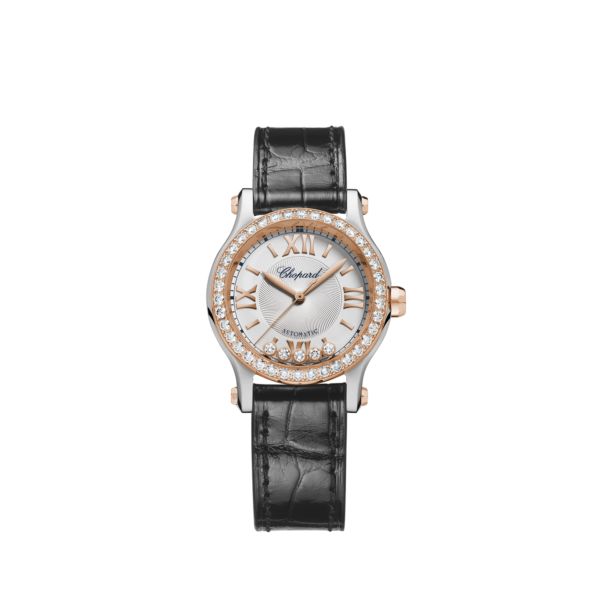 Chopard Happy Sport Stainlees steel and Ethical Rose Gold  & Diamonds Ladies Watc - Premium Luxury Product