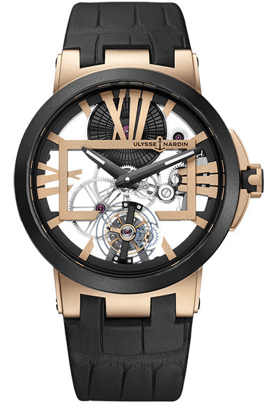Ulysse Nardin Executive Skeleton Tourbillon 18K Rose Gold & Ceramic Men's Watch