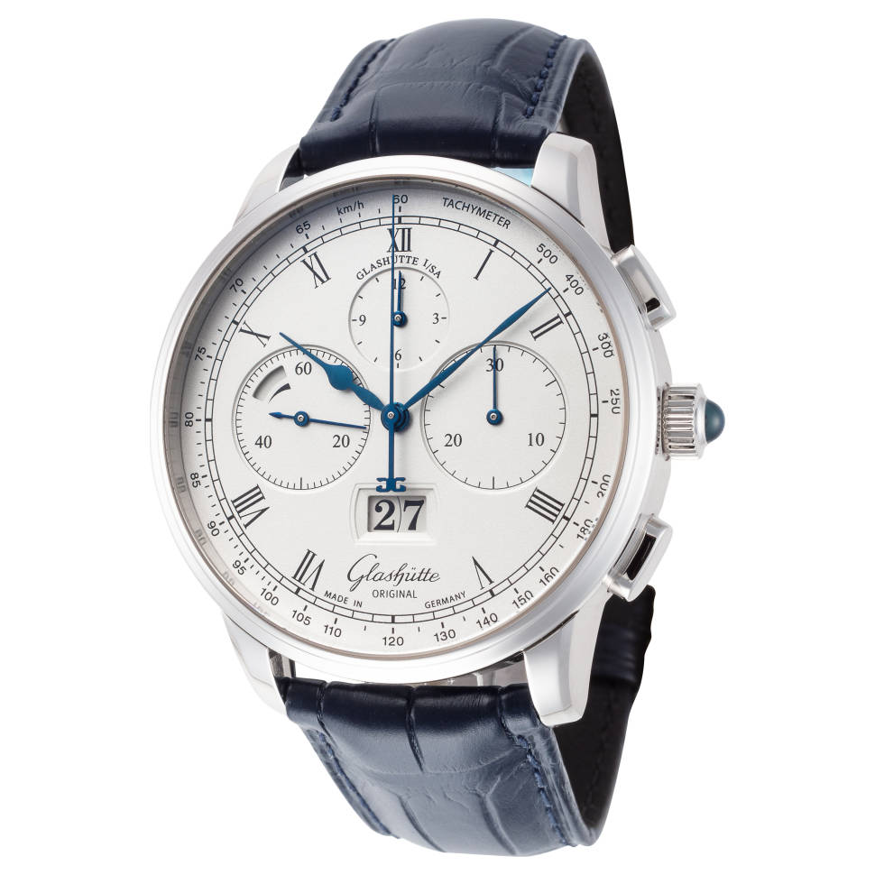 Glashutte Original Senator Chronometer Panorama Date Platinium Men's Watch - Premium Luxury Product